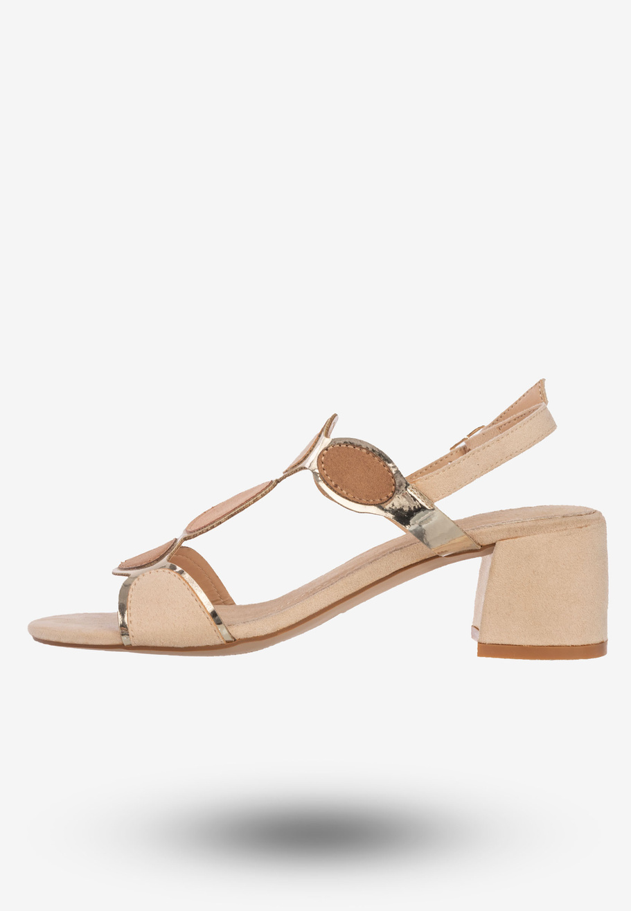 Sandały Damskie Buty Na Klocku Wiosna/Lato Casu Beżowe ER21X11