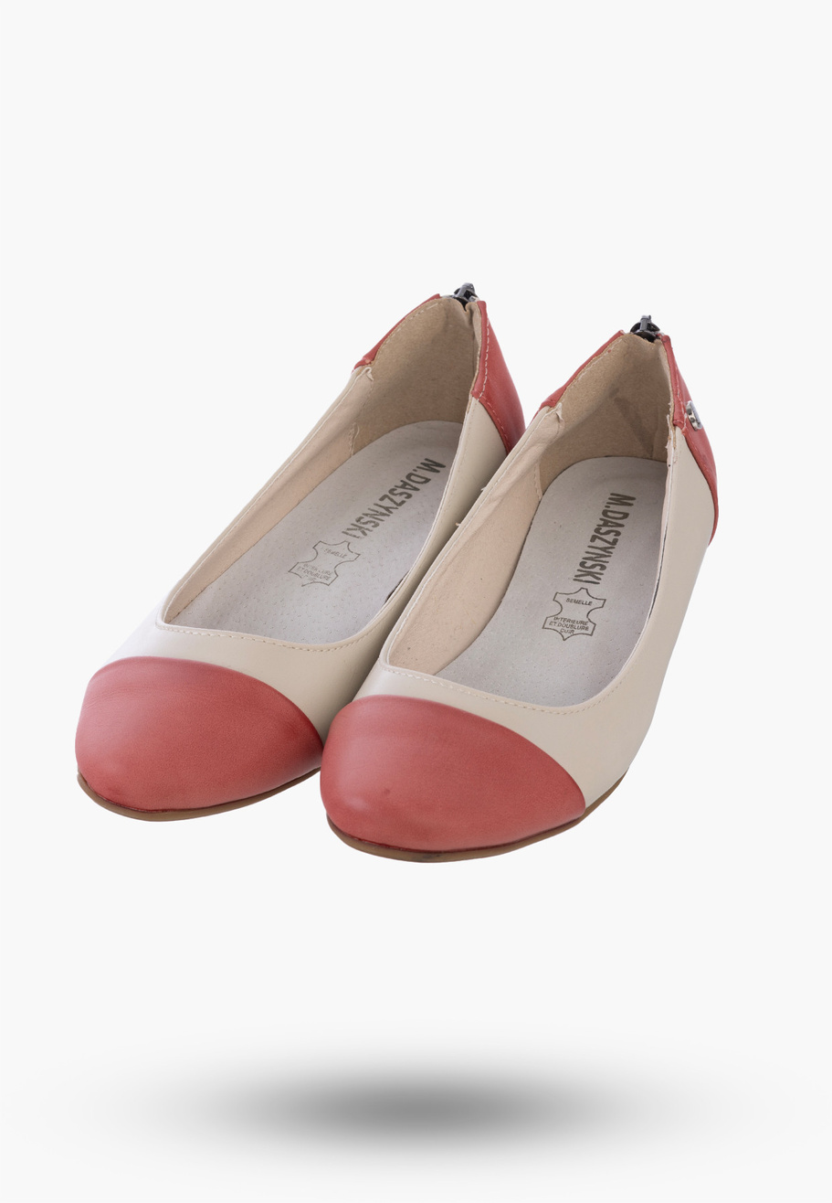 Buty Damskie Baleriny Beżowe Ekoskóra MR1460-1