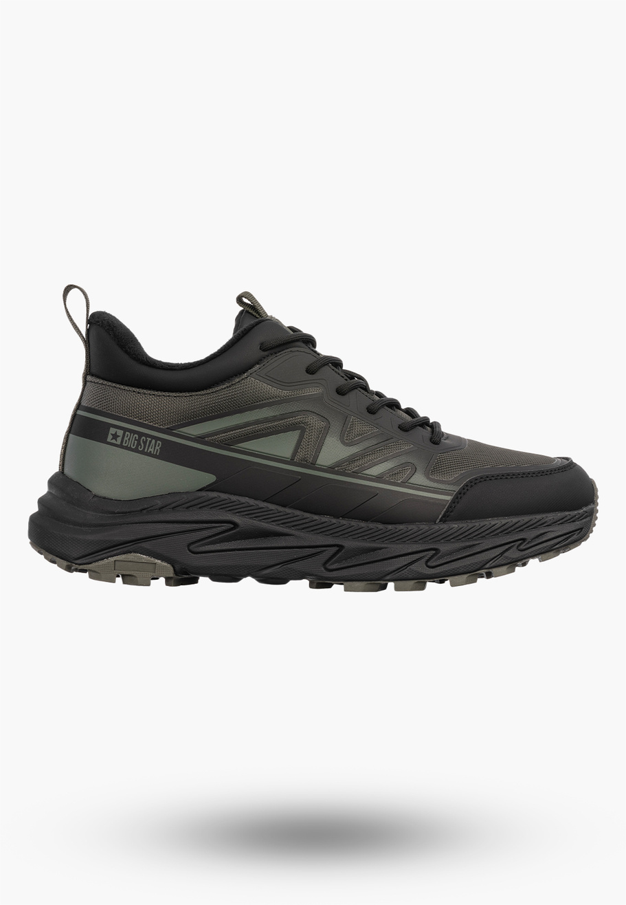 Sneakersy Męskie BIG STAR Ocieplane Półbuty Sportowe Casual Khaki UU174061