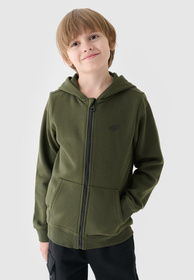 Bluza Chłopięca 4F Z Kapturem Rozpinana Khaki 4FJWMM00TSWSM1295