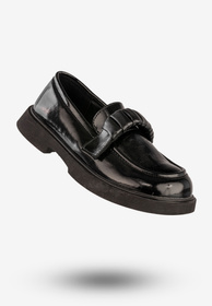 Mokasyny Dziecięce Ekoskóra Buty Eleganckie Półbuty Czarne Apawwa MC538