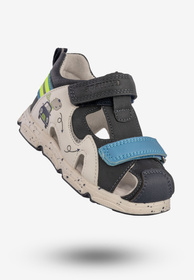 Sandały Chłopięce Buty Na Rzepy Letnie Skórzana Wkładka Granatowe Apawwa S3301P