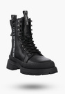 Buty Damskie Trapery Skórzane Czarne Z Ociepleniem Na Zimę DBT4153/22BK