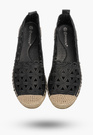 Espadryle Damskie Ażurowe Buty Letnie Wsuwane Plecione Czarne