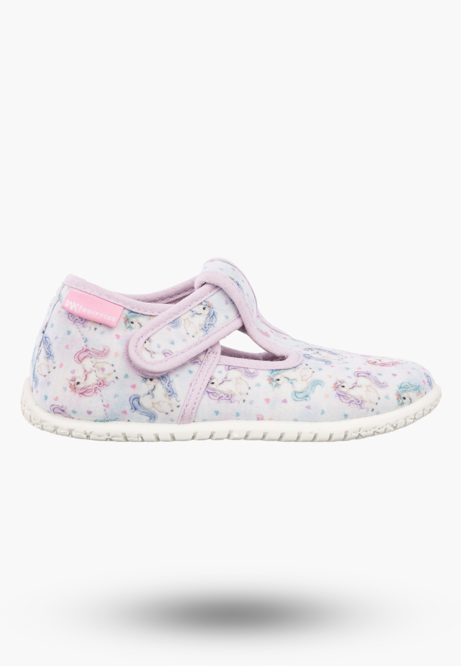 Kapcie Dziecięce Na Rzepy Barefoot Buty Lekkie Skórzana Wkładka Wojtyłko Różowe