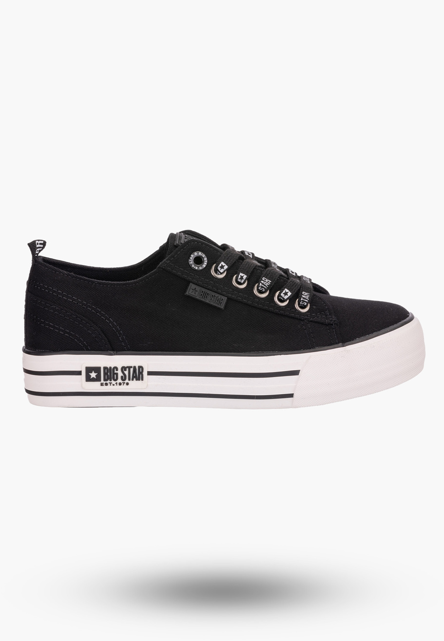 Trampki Damskie Big Star Czarne gruba podeszwa KK274013