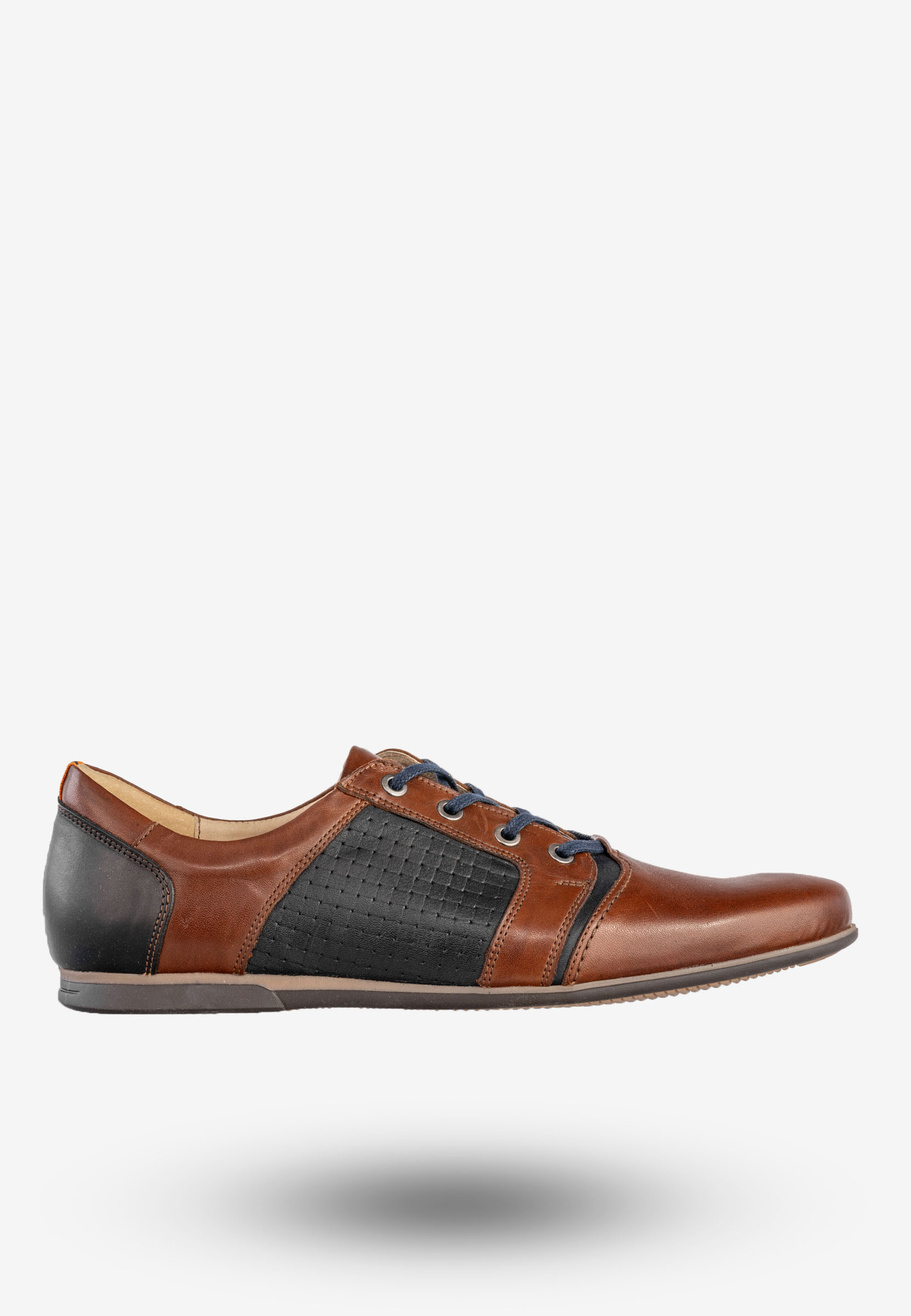 Półbuty Wizytowe Męskie Skórzane Buty Eleganckie Brązowe Rosetti 346