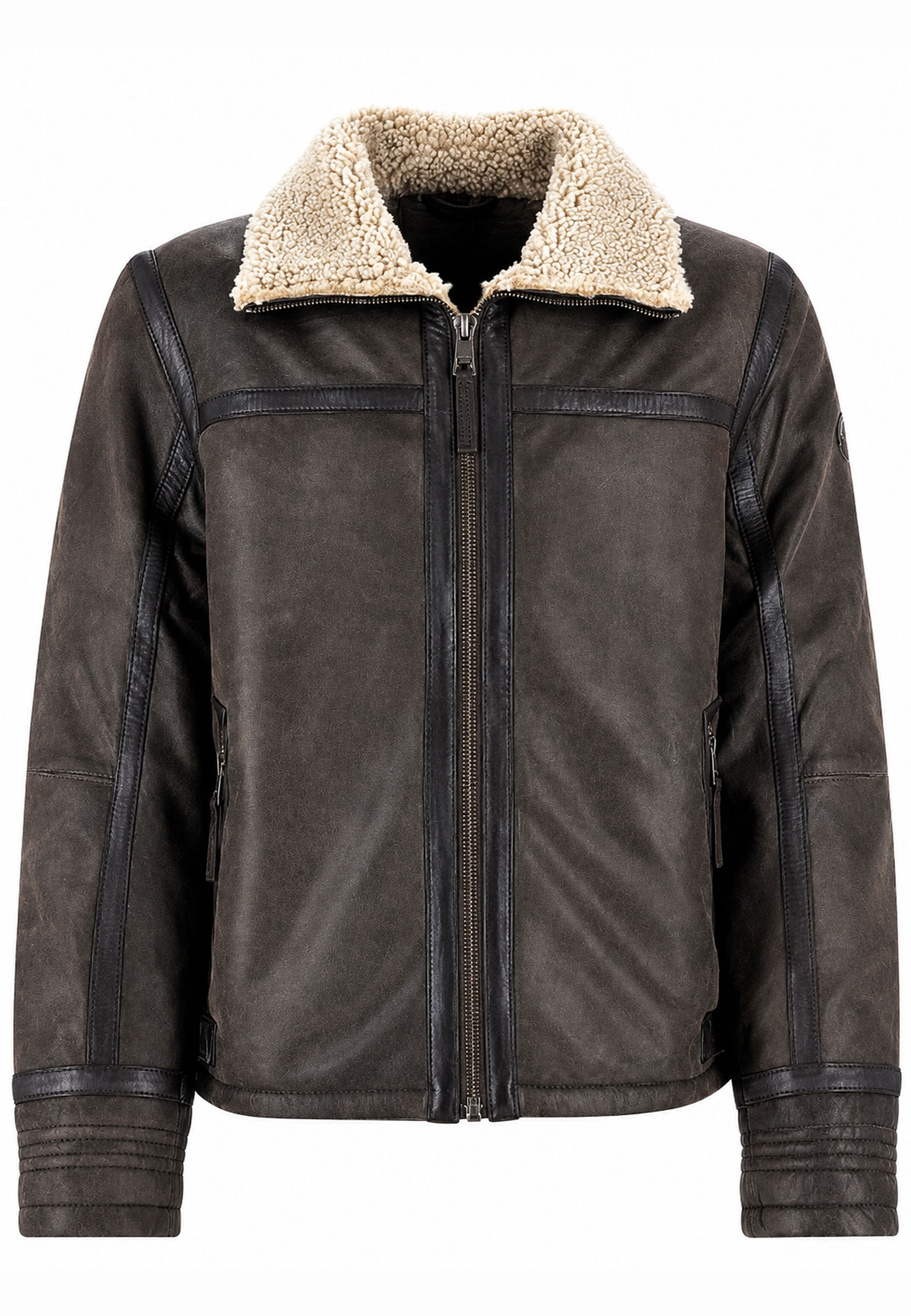 Kurtka Męska Skóra Jagnięca Pilotka MAURITIUS Vintage 1201-1000 Brązowa