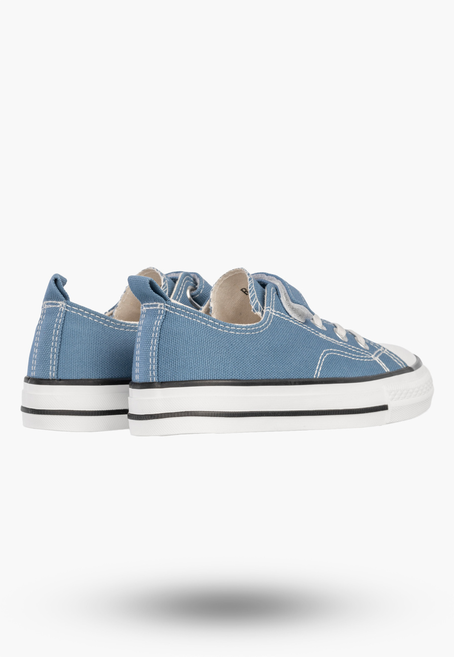 Trampki Dziecięce Buty Na Rzepy Tenisówki Materiałowe Casual Niebieskie APAWWA