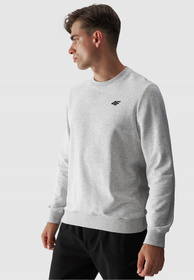 Bluza Męska 4F Szara bez kaptura Sportowa Nierozpinana BASIC 4FSS23TSWSM0705