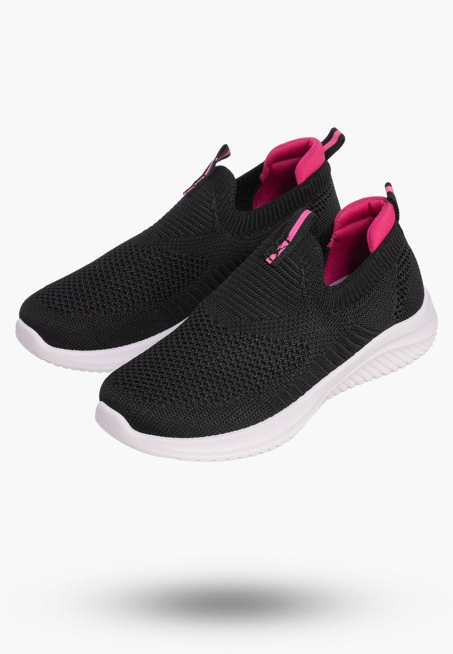 Buty Dziewczęce Sneakersy Czarne Wsuwane Tenisówki Dziecięce Z2401P