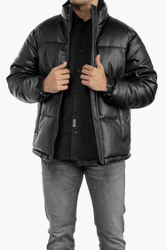 Kurtka Męska ZARA Skajka Puchowa Czarna Pikowana OVERSIZE 12-K-2024
