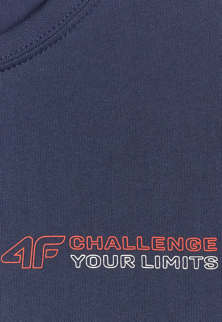 Koszulka Chłopięca 4F T-shirt Z Nadrukiem Sportowy Granatowy 4FJWAW25TTSHM2415