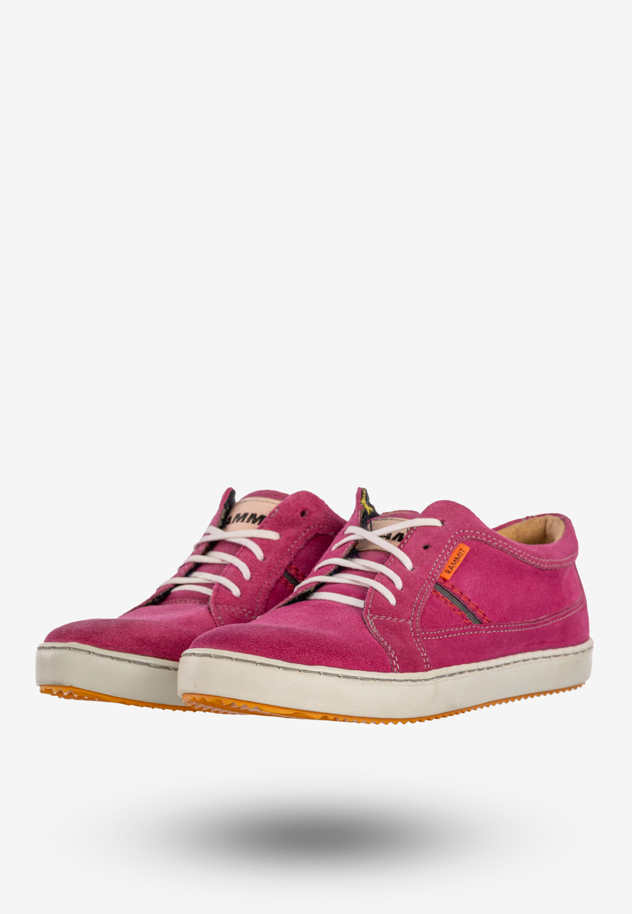 Półbuty Damskie Skórzane Buty Tenisówki Sneakersy Fuksja Rammit