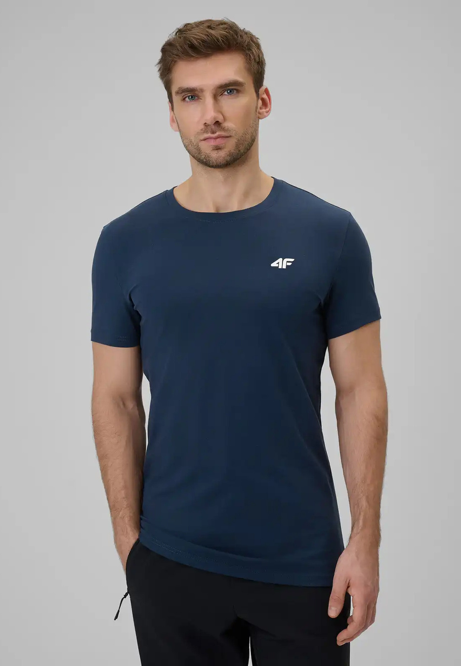 Koszulka Męska 4F T-shirt Basic Regular Granatowa 4FWMM00TTSHM3340
