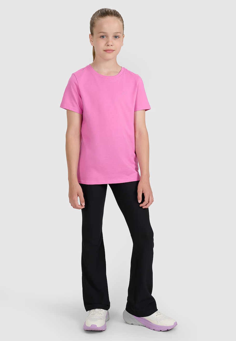 Koszulka Dziewczęca 4F T-shirt Bawełna Oversize Różowy 4FJWAW25TTSHF2397