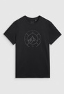 Koszulka Męska 4F T-shirt Z Nadrukiem Regular Czarna 4FWAW25TTSHM3138