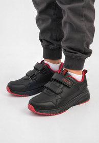 Sneakersy Dziecięce Buty Sportowe Ekoskóra Na Rzepy Wygodne Czarne