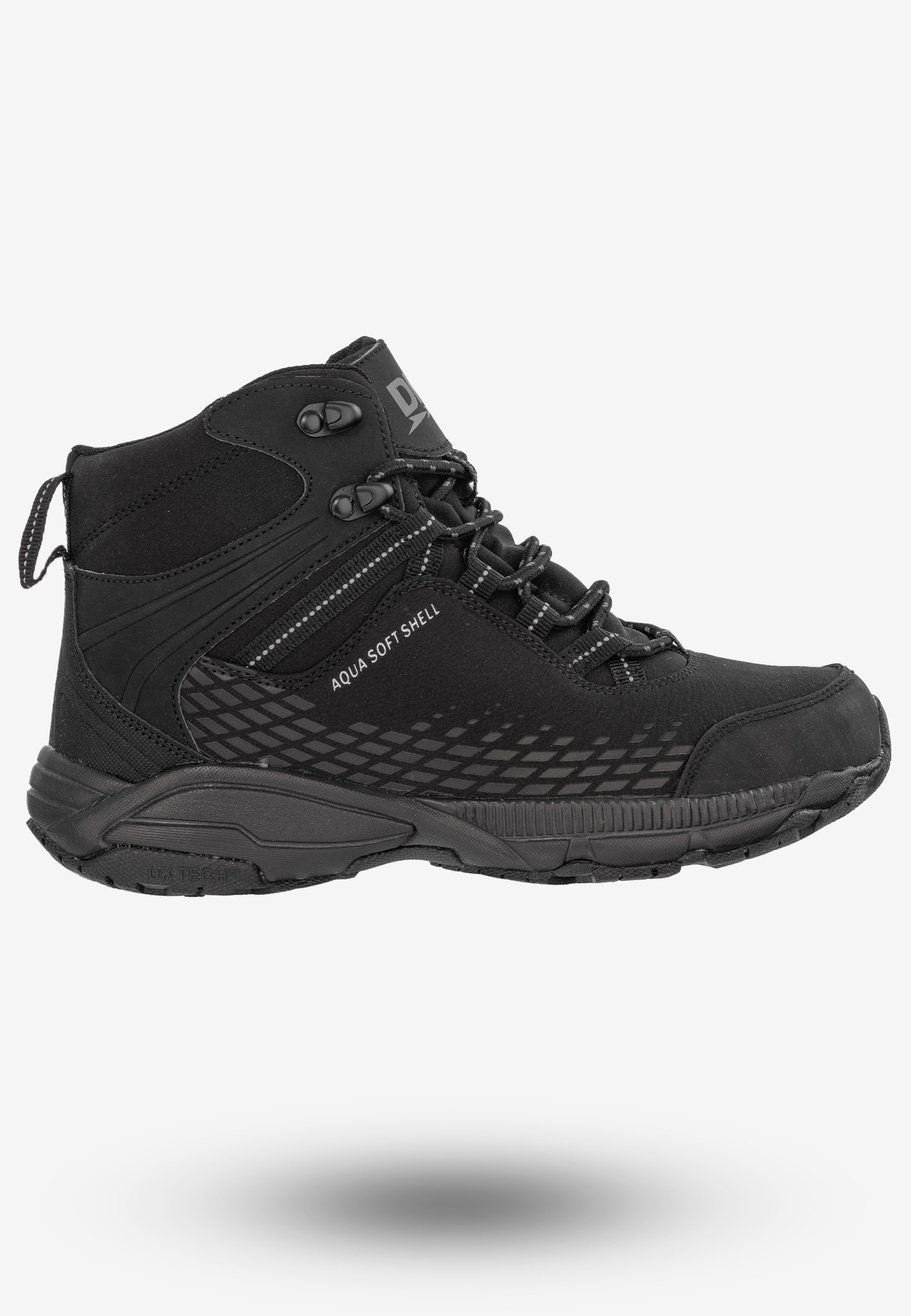 Trekkingi Męskie Buty Trzewiki Na Zimę Czarne DK 1998 Aqua Soft Shell