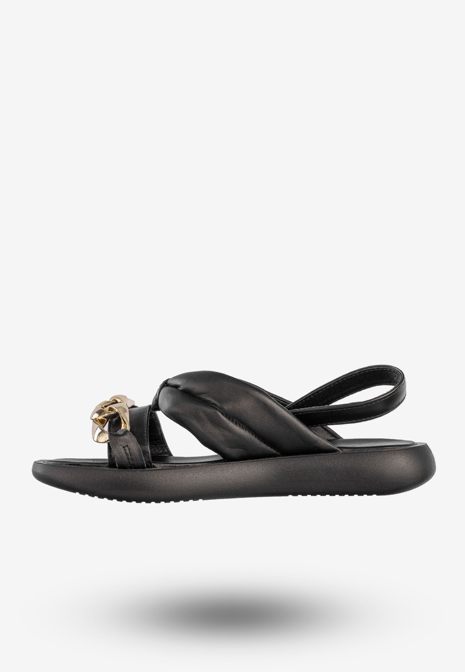 Sandały Damskie Skórzane Buty Eleganckie Na Wiosnę Lato Czarne Ulmani