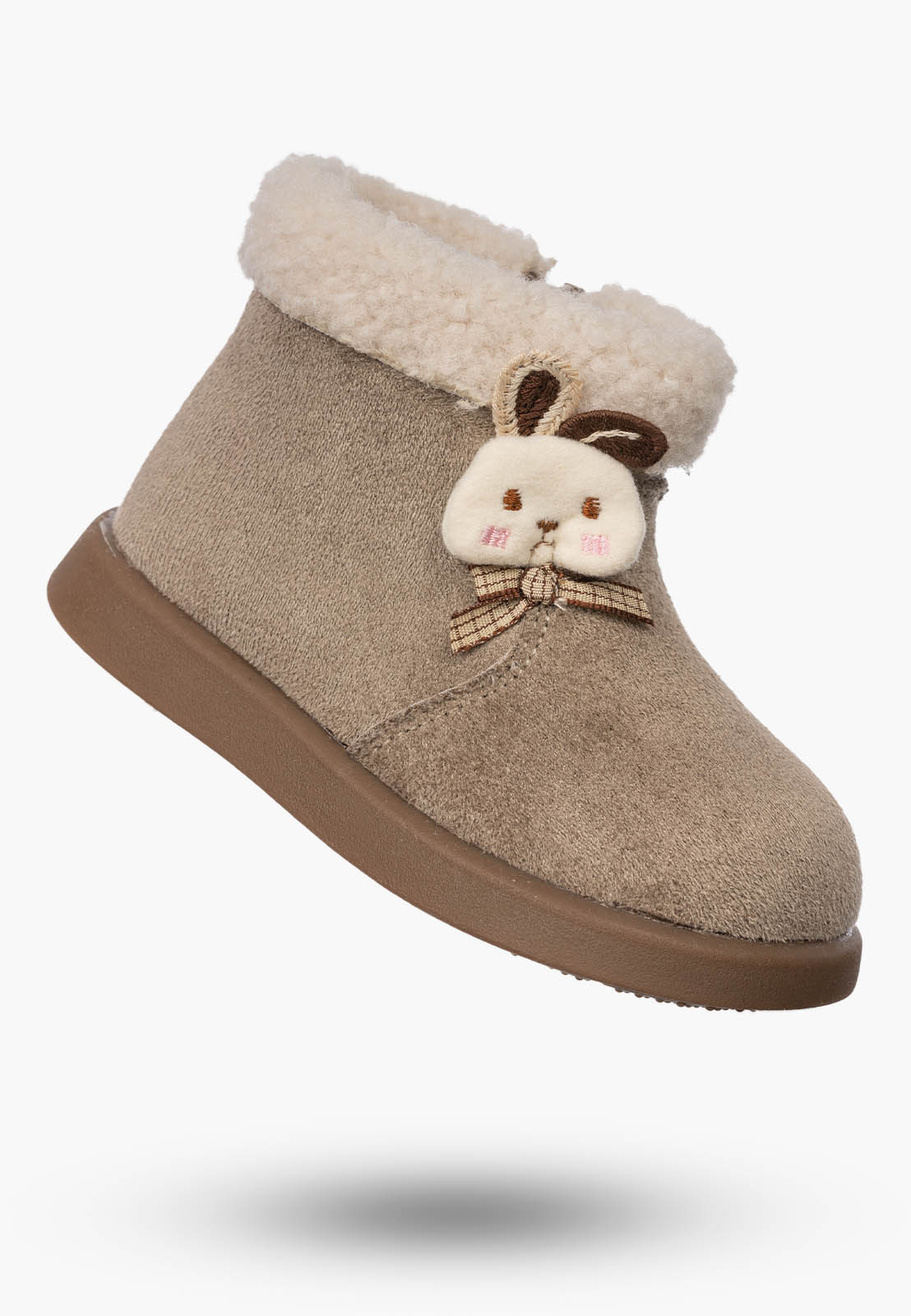 Botki Dziewczęce Buty Casual Na Zamek Ocieplane APAWWA Beżowe