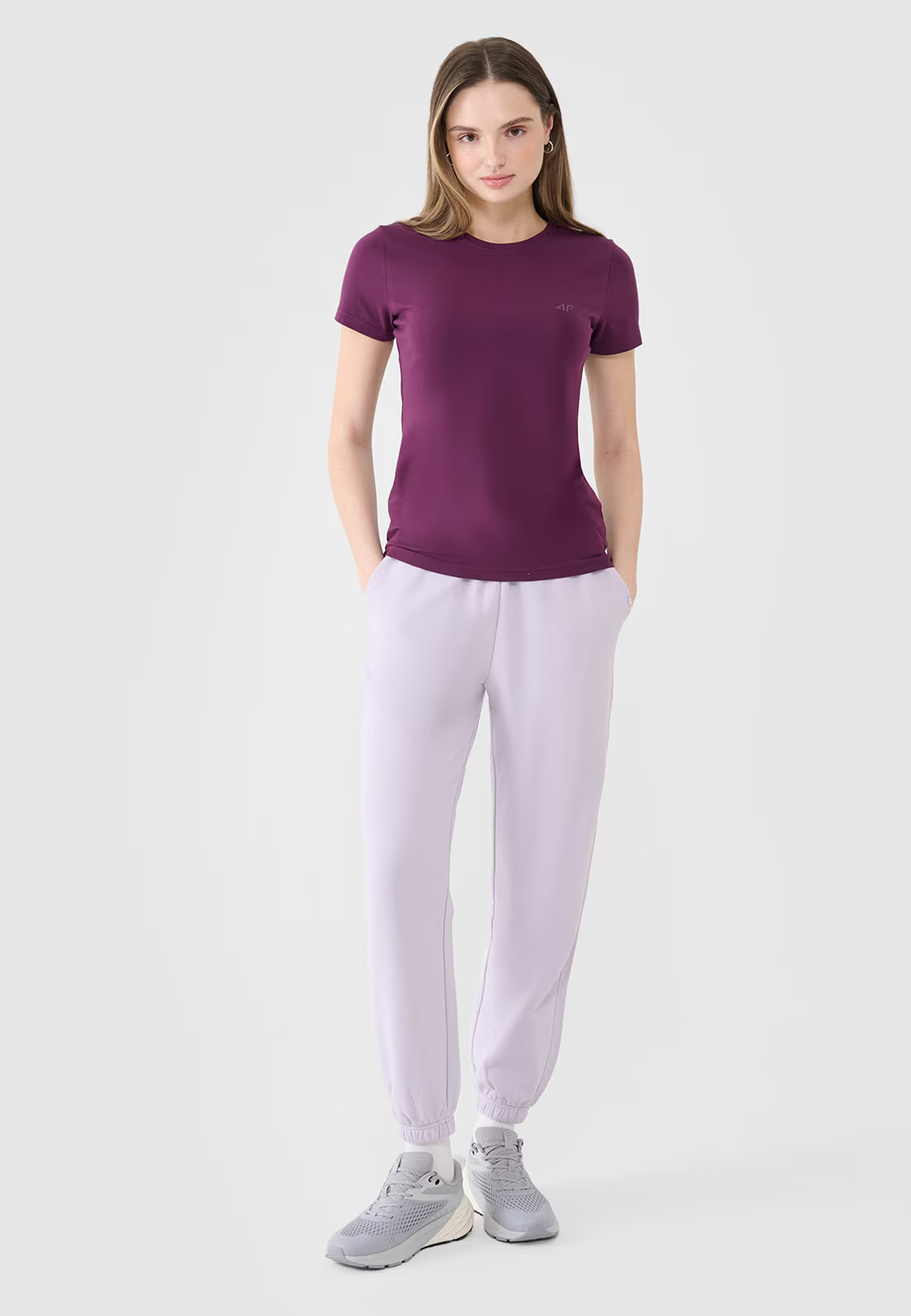 Koszulka Damska 4F T-shirt Slim Fit Fioletowa 4FWSS25TTSHF2351