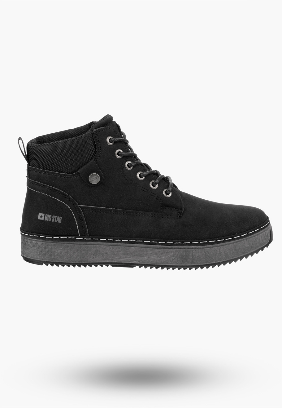 Buty Męskie BIG STAR Trzewiki Czarne Eko Skóra OO174559