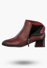 Botki Damskie Skórzane Eleganckie Buty Na Klocku Zimowe Bordowe Darex B355/2