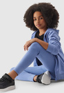 Legginsy Dziewczęce Spodnie 4F dzianinowe niebieskie 4FJWSS24TTIGF130