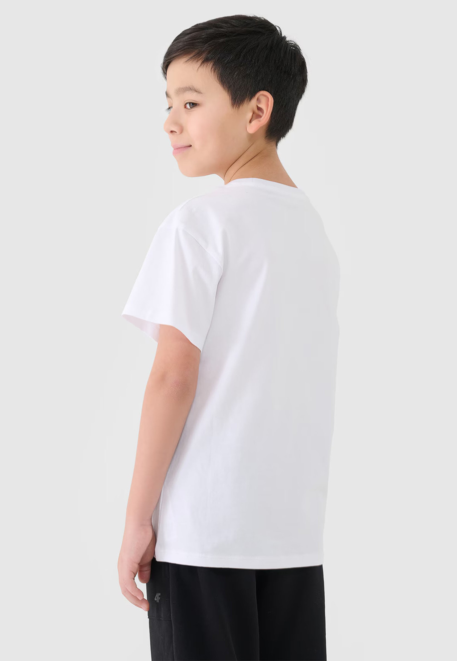 Koszulka Chłopięca 4F T-shirt Biały 4FJWMM00TTSHM2330