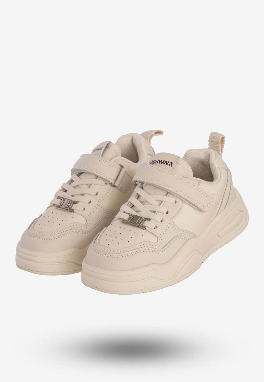 Sneakersy Dziecięce Na Rzepy Buty Sportowe Skórzana Wkładka Apawwa