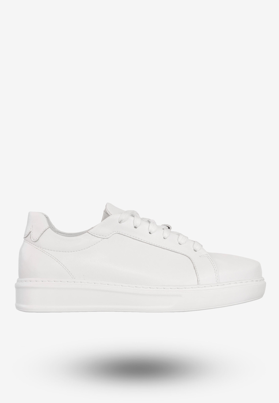 Sneakersy Męskie Skórzane Buty Sportowe Półbuty Białe Faber
