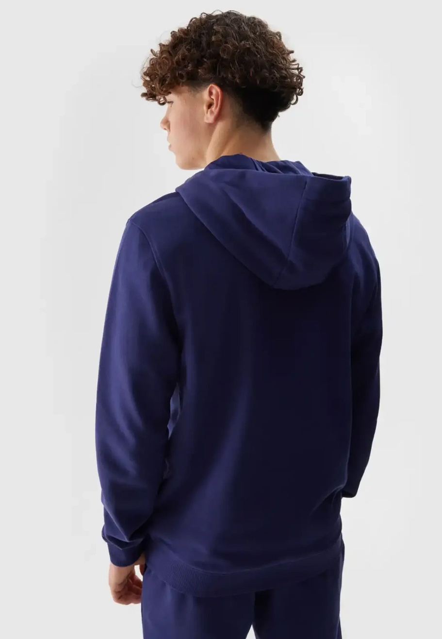 Bluza Męska 4F Z Kapturem Nieocieplana Rozpinana Sportowa Granatowa 4FWSS24TSWSM0951