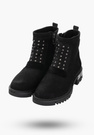 Buty Damskie Botki Trzewiki Czarne Ze Skóry Naturalnej Na Zimę 4044-001-01-5