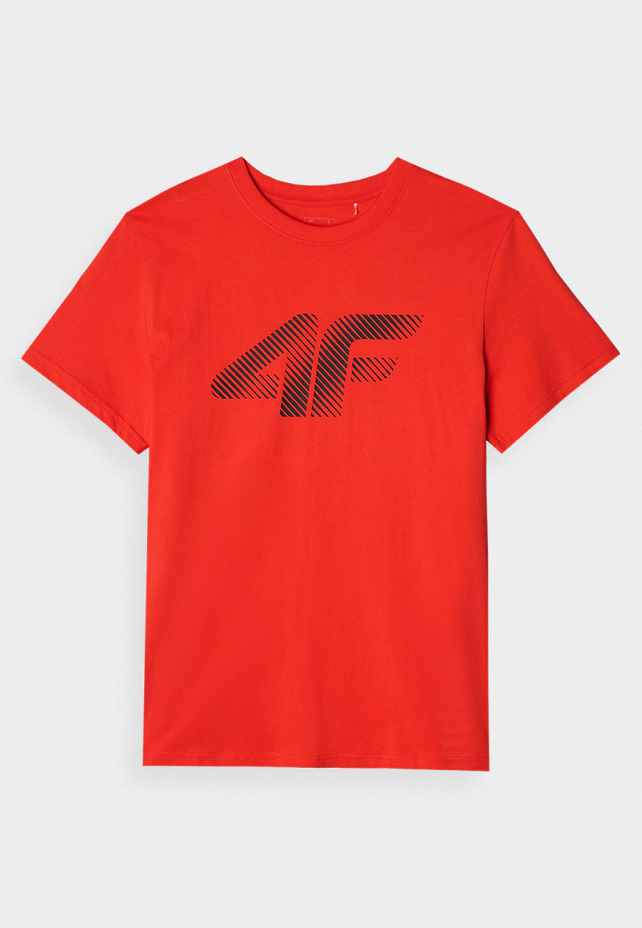 Koszulka Męska 4F T-shirt Z Nadrukiem Regular Czerwony 4FWMM00TTSHM2257