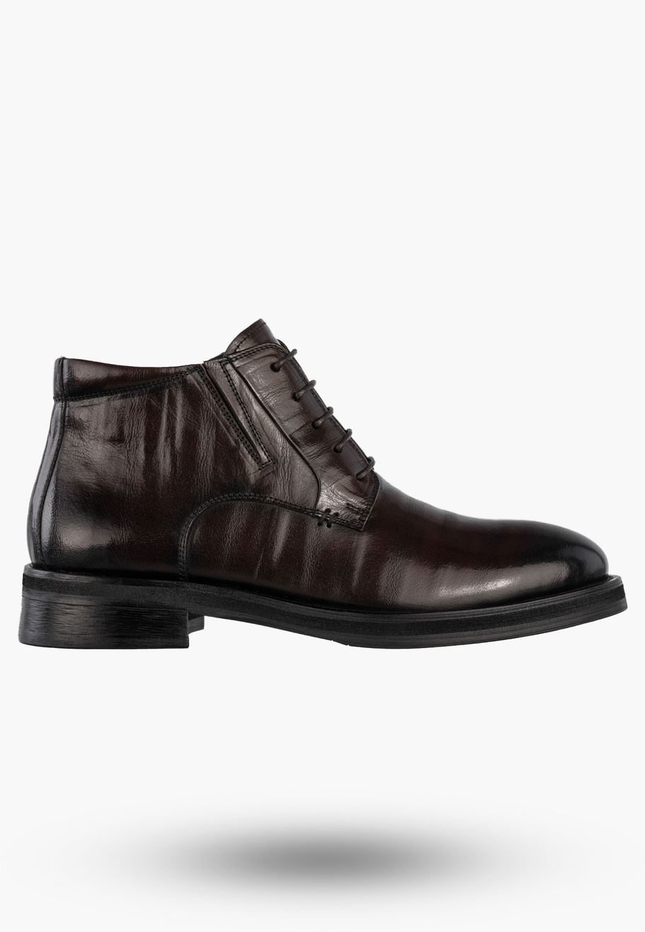 Buty Męskie JOHN DOUBARE Skórzane Botki Trzewiki Eleganckie Brązowe V61B-13-132