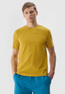 Koszulka Męska 4F Sportowy T-shirt Regular Z Nadrukiem Żółty TTSHM1156