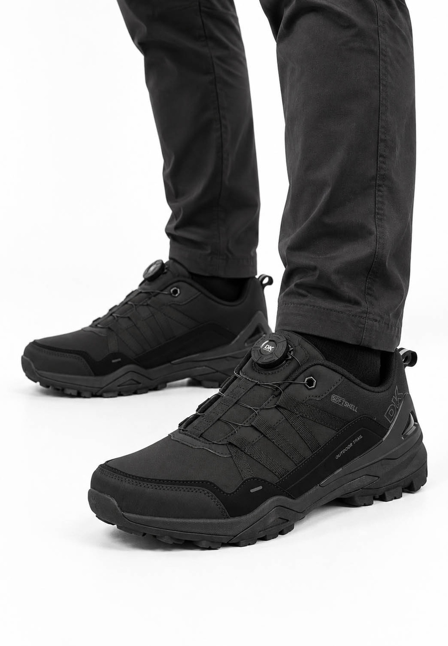 Trekkingowe Buty Męskie DK Softshell Outdoor Sportowe Terenowe Czarne