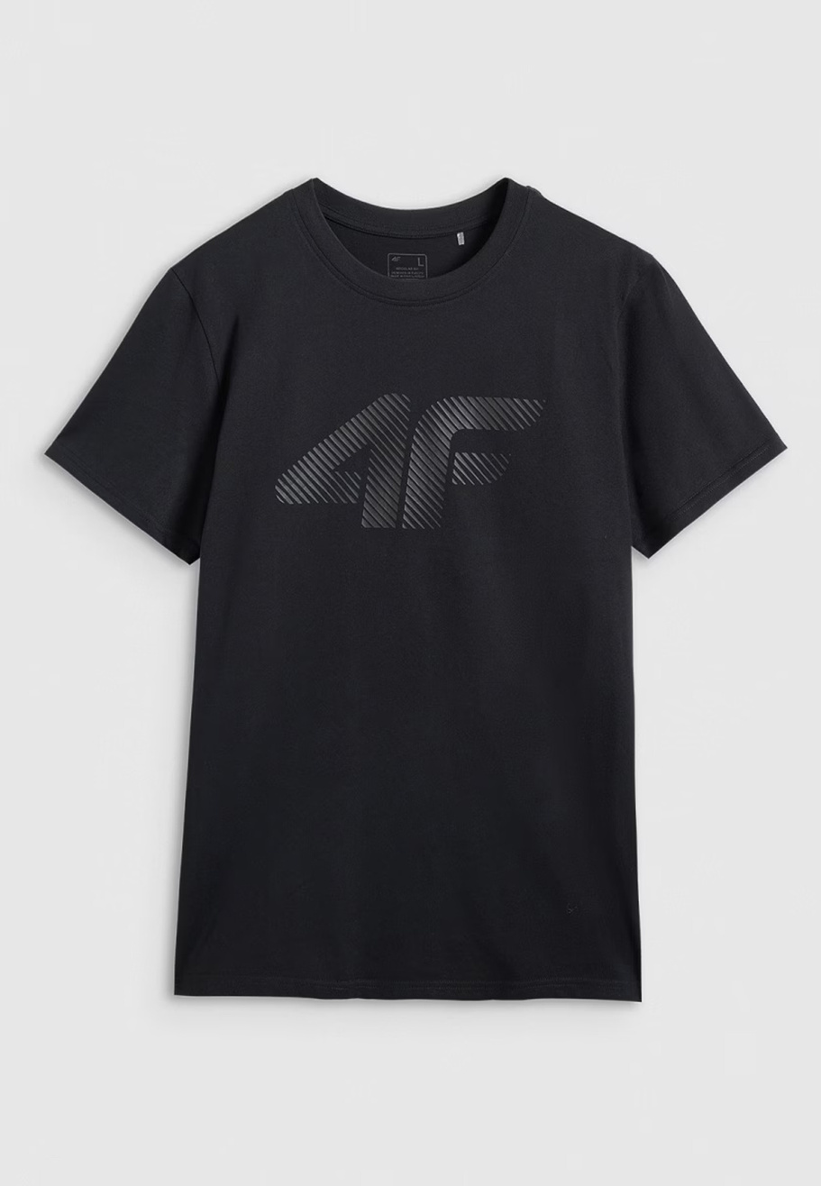 Koszulka Męska 4F T-shirt Z Nadrukiem Regular Czarna 4FWMM00TTSHM2257