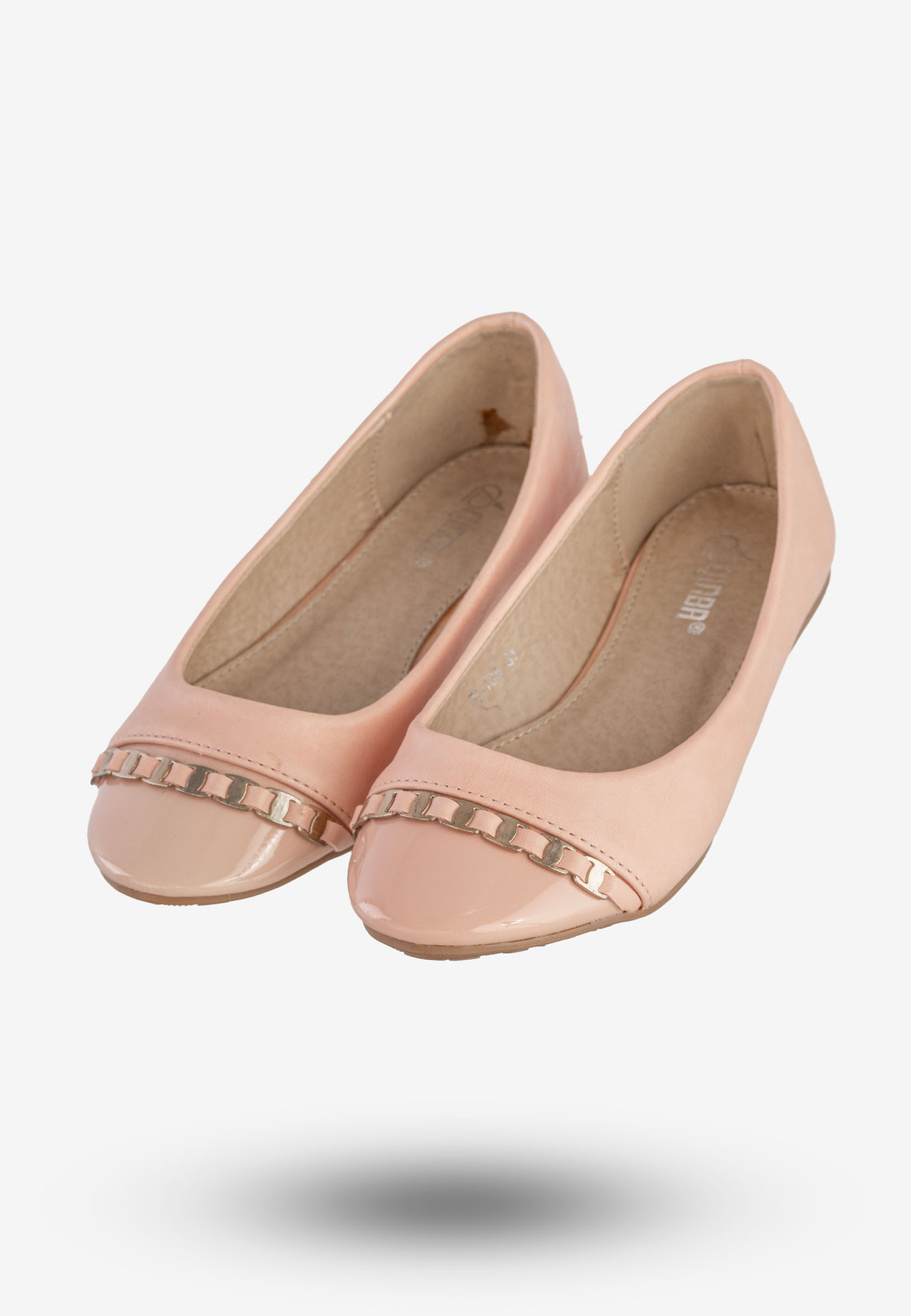 Baleriny Dziecięce Ekoskóra Buty Eleganckie Półbuty Różowe Qinba BL-10A