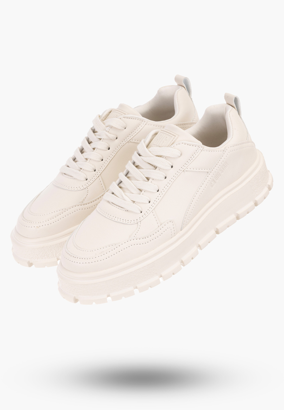 Buty Damskie BIG TAR Beżowe Sneakersy Lekkie Eko Skóra NN274374