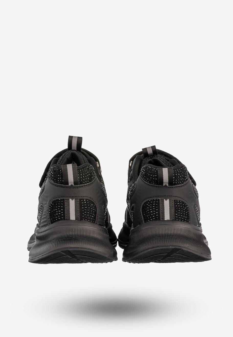 Sneakersy Dziecięce Ekoskóra Buty Sportowe Na Rzepy Półbuty Czarne Apawwa G1815P