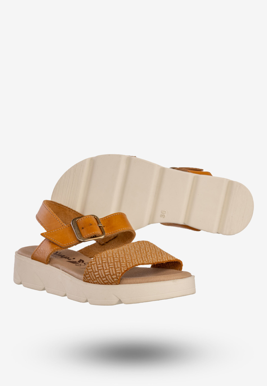 Sandały Damskie Skórzane Buty Letnie Casual Brązowe El Pimpi