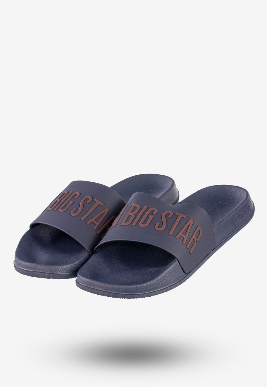 Klapki Męskie BIG STAR Buty Klasyczne Sportowe Granatowe SS174361