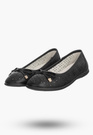 Baleriny Dziewczęce Buty Eleganckie Lekkie Skórzana Wkładka Czarne APAWWA T1235P