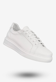 Sneakersy Męskie Skórzane Buty Sportowe Półbuty Białe Faber