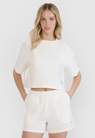 T-shirt Damski 4F Crop-top Koszulka z waflowej dzianiny Biała Crop-top 4FWSS25TTSHF1977