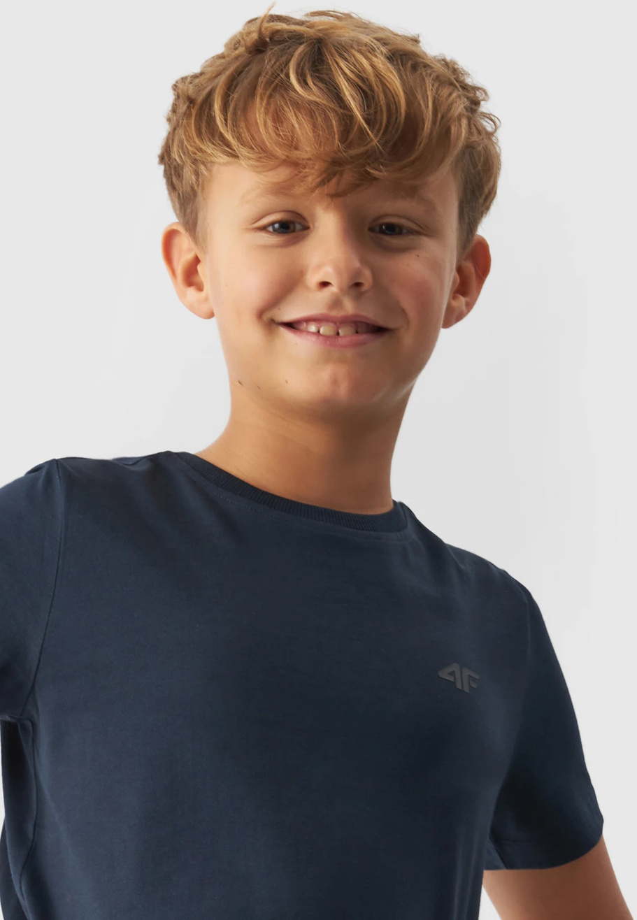 Koszulka Chłopięca 4F T-shirt Bawełniany Granatowy TTSHM1626