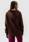 Bluza Damska 4F Sportowa Dresowa Nierozpinana Z Kapturem Brązowa 4FWSS24TSWSF0955