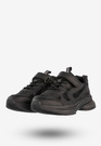 Sneakersy Dziecięce Ekoskóra Buty Sportowe Na Rzepy Półbuty Czarne Apawwa G1815P
